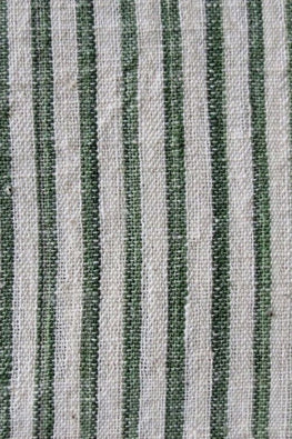 White & Green Stripe Fabric MORALFIBRE  ( 0.5 m)