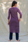 Moralfibre Shades Of Purple Yarn Dyed Raw Edged Tunic