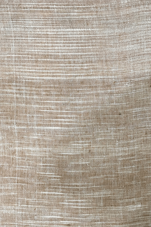 MORALFIBRE 'Biscuit & Off-White' Handspun & Handwoven Yarn Dyed Bijali Fabric(0.5 Meter)