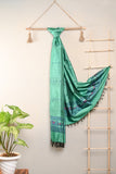 Miharu Sea Green Handwoven Pure Silk Baluchari Dupatta
