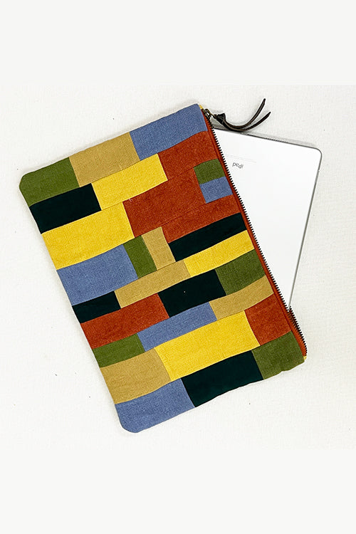 Nimmit Creations NM Repurpose Vertical Assorted Patched Pouch