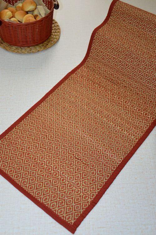 Dharini Madurkathi Diamond Table Runner (Maroon)