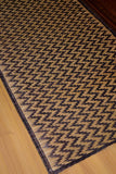 Dharini Madurkathi Chevron Pattern Floor Mat (3Ft x 6Ft) (Charcoal-Natural)