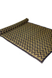 Dharini Madurkathi Chevron Pattern Floor Mat (3Ft x 6Ft) (Charcoal-Natural)