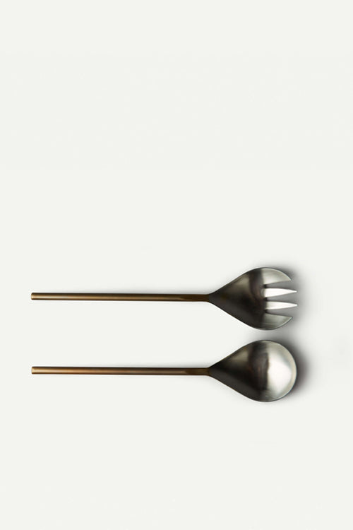Ikai Asai Brass Salad Serving Set