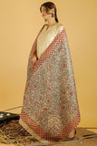 Madhubani Paints 'Laal Baag' Madhubani Handpainted Pure Handwoven Tussar Silk Dupatta