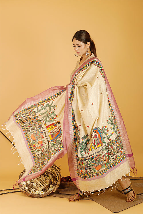 Sita Swaymbar Kathaa Pure Cotton Madhubani Dupatta Online