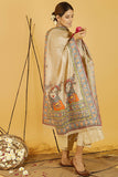 Madhubani Paints 'Maa Durga' Madhubani Handpainted Pure Handwoven Tussar Silk Dupatta