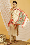 Madhubani Paints 'Mayuri' Madhubani Handpainted Pure Handloom Cotton Dupatta