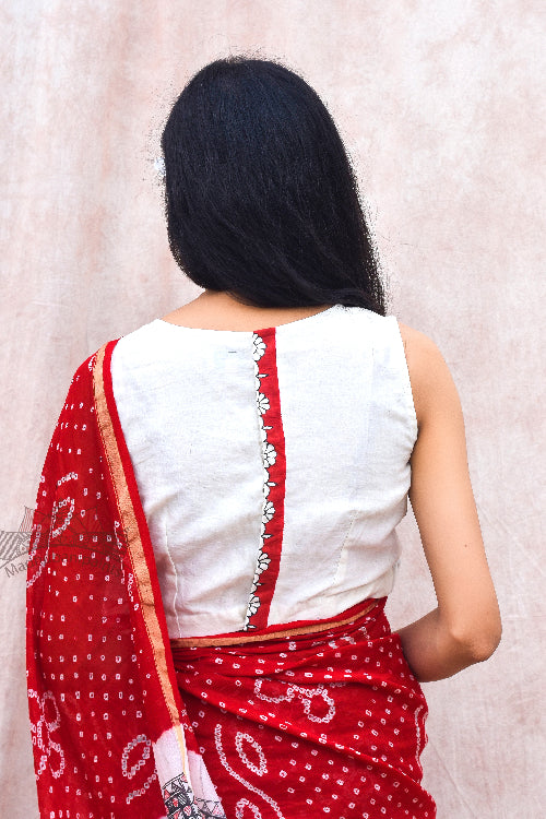 Madhubani Paints Handpainted Madhubani 'Anantaa' Chanderi Silk Blouse