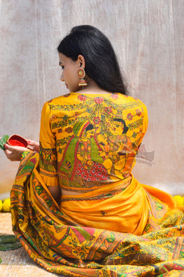 Madhubani Saree Online - Madhubani Paints Madhubani Print Saree