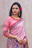 Madhubani Paints Handpainted Madhubani 'Gulabi Doli' Tussar Silk Blouse
