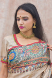 Madhubani Paints Handpainted Madhubani ''Ramayana' Tussar Silk Blouse