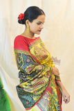 Madhubani Paints Handpainted Madhubani 'Krishna Jeevan Katha' Tussar Silk Saree