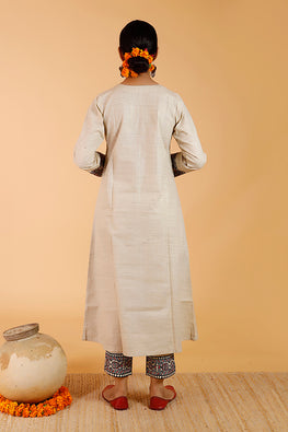 Gubbaro Handpainted Madhubani 'Laal Surmai' Cotton Pant
