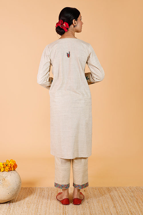 Gubbaro Handpainted Madhubani 'Nandi' Cotton Pant
