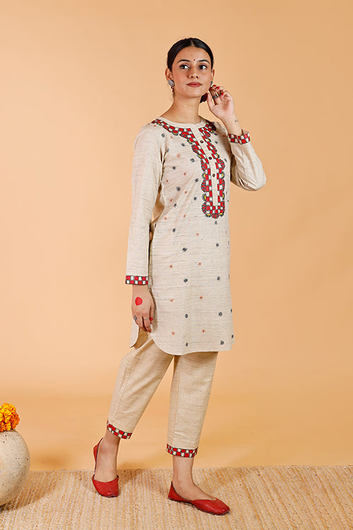 Gubbaro Handpainted Madhubani 'Suryakamal' Cotton Pant
