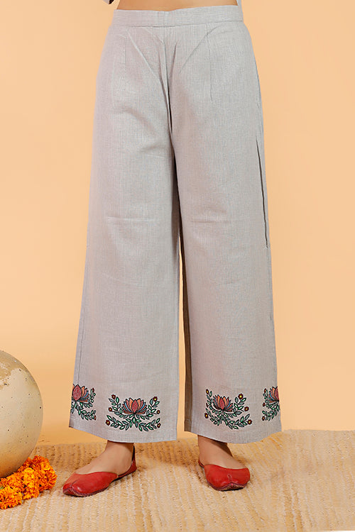 Gubbaro Handpainted Madhubani 'Manmohana Surmai Leela' Cotton Pant