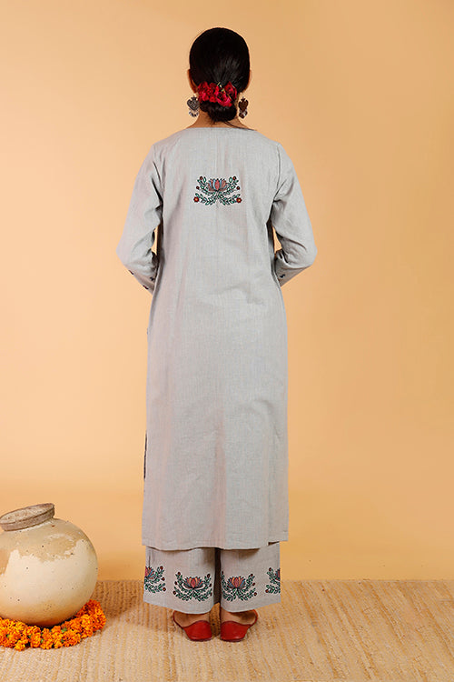 Gubbaro Handpainted Madhubani 'Manmohana Surmai Leela' Cotton Pant