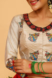 Gubbaro Handpainted Madhubani 'Tripura' Tussar Silk Blouse