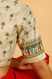 Gubbaro Handpainted Madhubani 'Spanda' Cotton Blouse