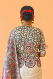 SUNDARI Madhubani Paints Handpainted Madhubani Tussar Silk Blouse
