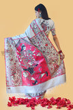 RAJESHWARI Handpainted Madhubani Tussar Silk Saree Madhubani Paints