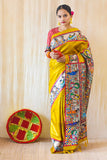Madhubani Paints Handpainted Madhubani KOHBAR SWAYAMBAR Tussar Silk Saree