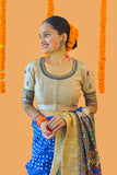 Matsyangana' Handpainted Madhubani Tussar Silk  Blouse Madhubani Paints