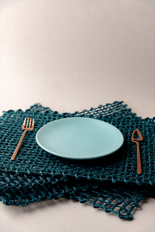 Kadam Haat Handmade Sabai Grass Table Mat (D Blue)