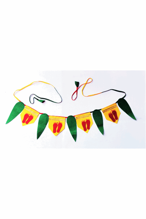 "Svatanya" Handcrafted Eco-Friendly Laxmi Feet & Mango Leaf Toran