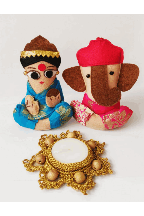 "Svatanya" Handcrafted Eco-Friendly Mini Ganesha & Laxmi Figurine