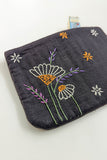 Okhai 'Daisy' Hand Embroidered Pure Cotton Pouch