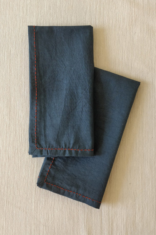 Leera Hand embroidered Grey Table Napkins  (Set of 4)