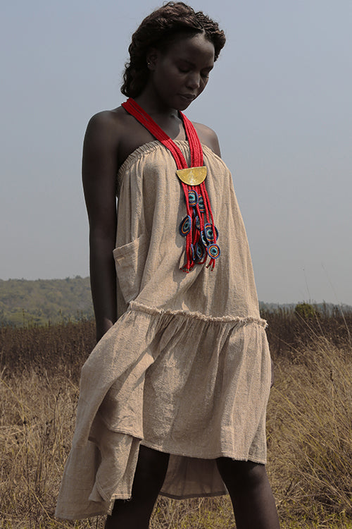 Mayabazaar 'Statement' Crochet Multicoloured discs Ndama Necklace