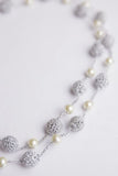 Samoolam Silver Crochet Beads Pearl Necklace
