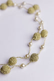 Samoolam Handmade Crochet Nakshatra Pearl Necklace - Gold