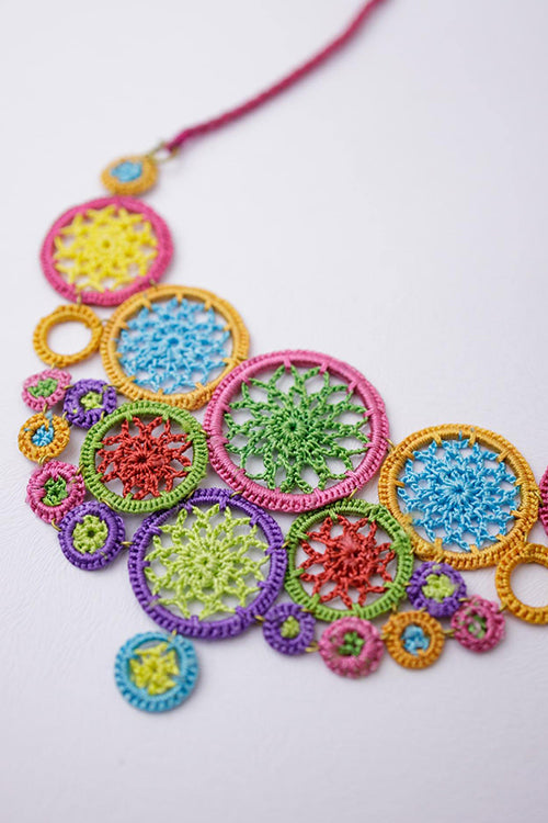 Samoolam Handmade Mandala Necklace Multicolored