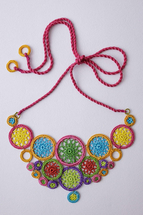 Samoolam Handmade Mandala Necklace Multicolored