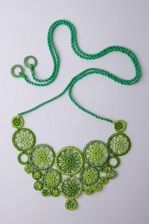 Samoolam Handmade Mandala Necklace Green