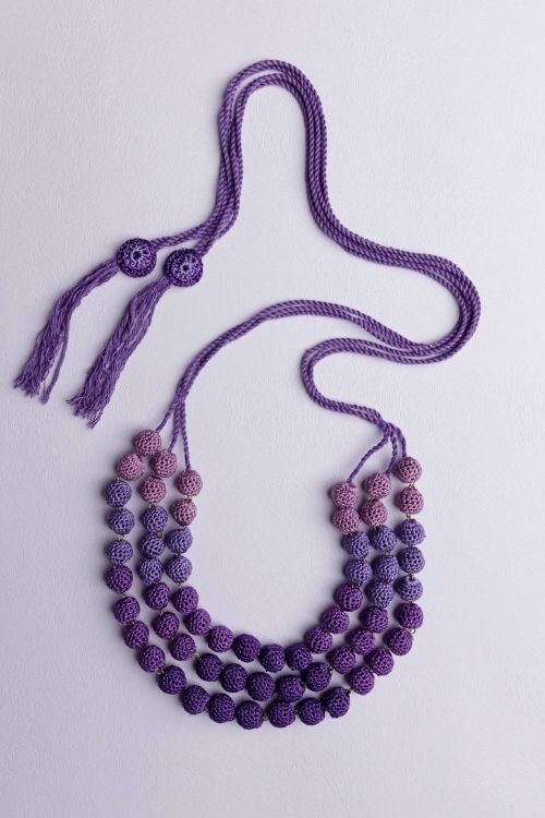 Samoolam Handmade Crochet Mausam Necklace - Purple