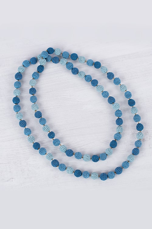 Samoolam Indigo Delight Beaded Chain Necklace