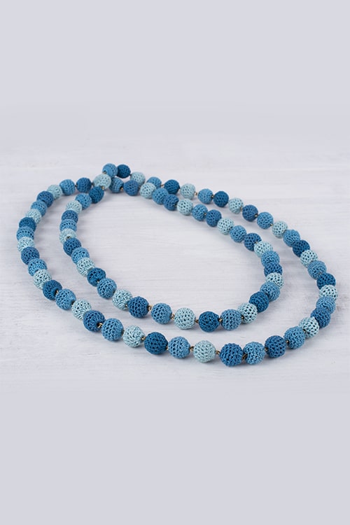 Samoolam Indigo Delight Beaded Chain Necklace