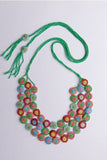 Samoolam Handmade Crochet Mela Layered Necklace - Multicoloured