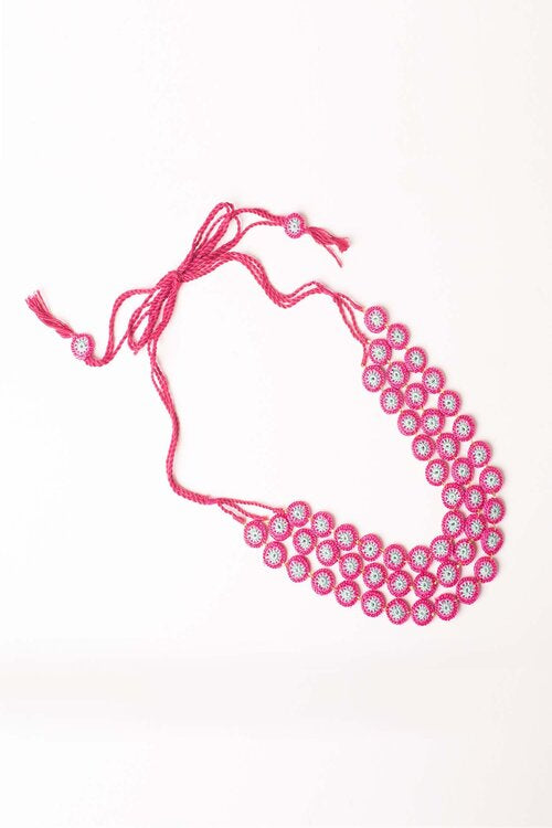 Samoolam Handmade Crochet Mausam Necklace - Lotus