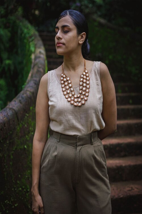 Samoolam Handmade Crochet Mausam Necklace - Earth