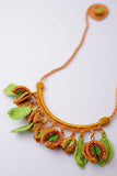 Samoolam Handmade Xari Necklace ~ Orange