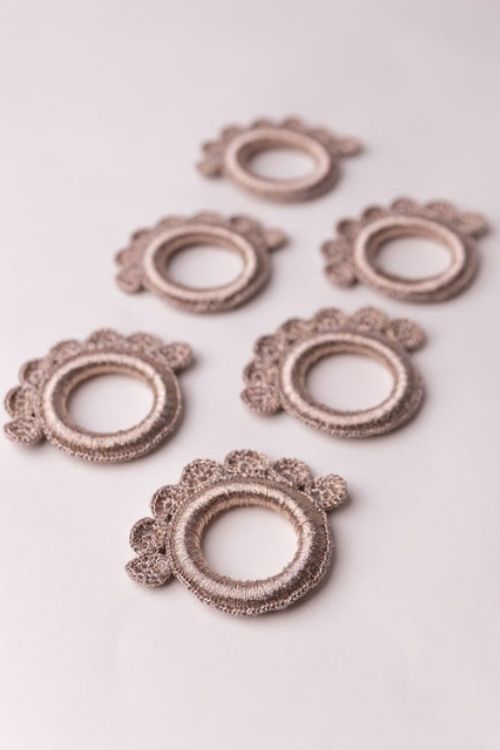 Samoolam Handmade Crochet Ziba Napkin Holders Rose Gold