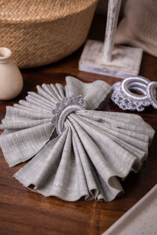 Samoolam Handmade Crochet Ziba Napkin Holders Silver