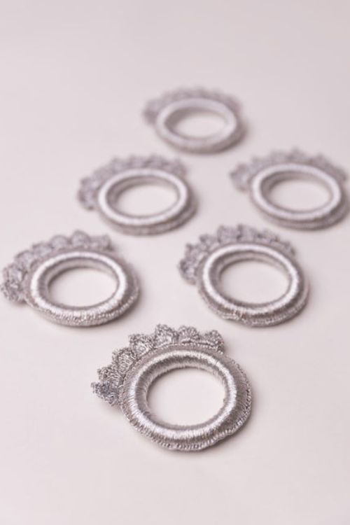 Samoolam Handmade Crochet Ziba Napkin Holders Silver
